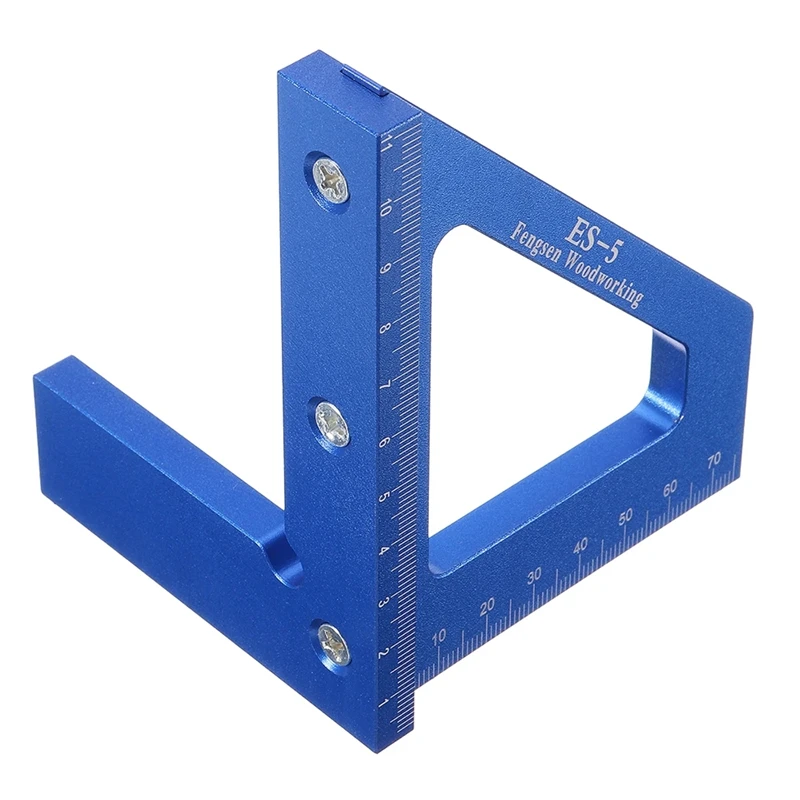 

ES-5 Aluminum Alloy Multifunction Woodworking Scribing Ruler 3D Miter Angle Marking T Measuring Ruler Square Layout 45/90 Degree