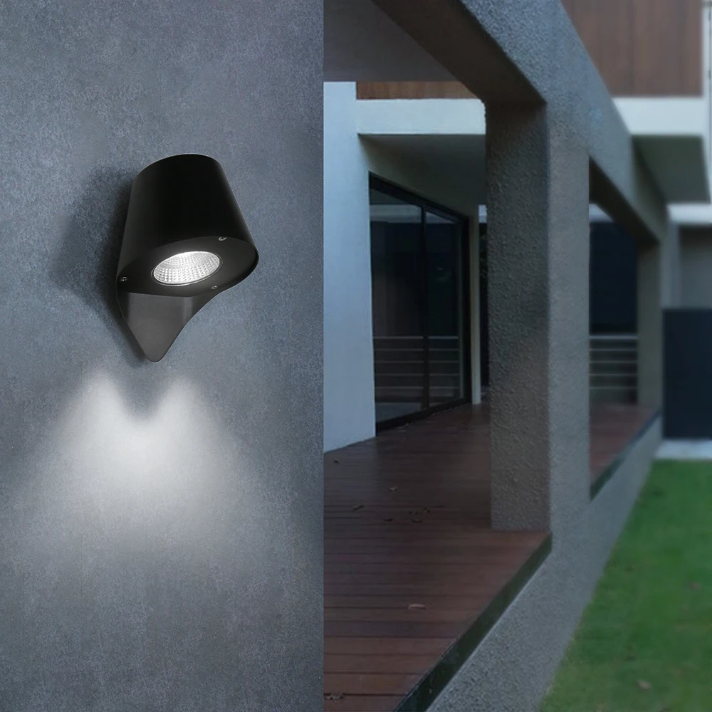 Настенный уличный светодиодный светильник Nodern черное бра из алюминиевого