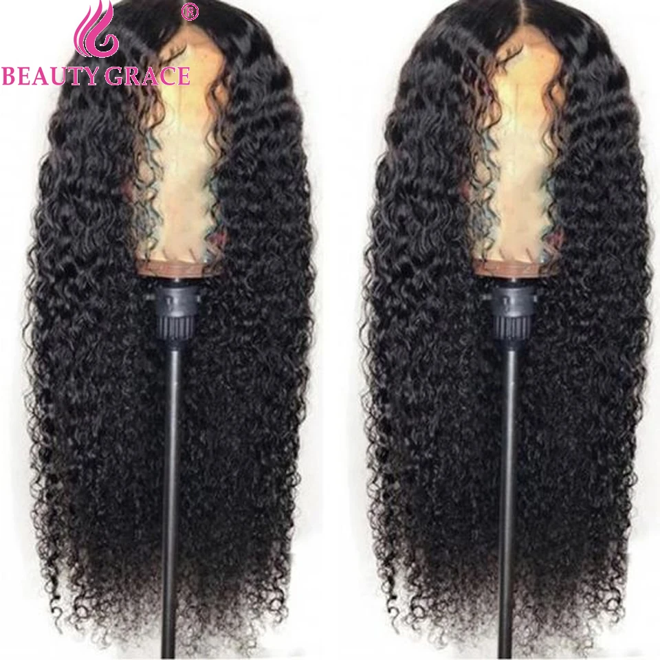 Афро кудрявые вьющиеся человеческие волосы кружевной передний парик 4x4