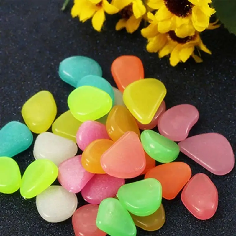 

100pcs Glow in the Dark Garden Pebbles Glow Stones Rocks for Walkways Garden Path Patio Lawn Garden Yard Decor Luminous Stones