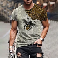 3d bee printing hip hop men t shirt streetwear short sleeve t shirt personality fashion short sleeved t shirt