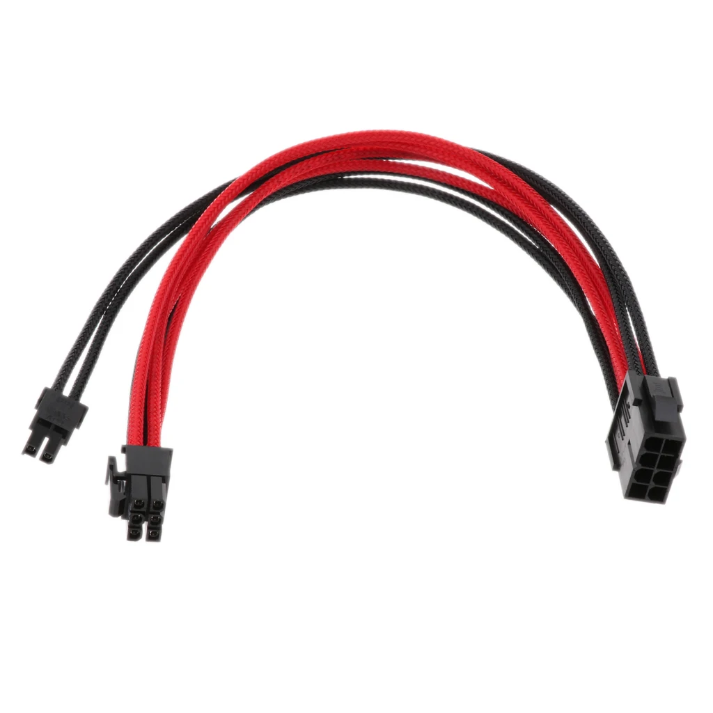 

Видеокарта VGA PCI-E до 6 + 2-контактный Удлинительный кабель, рукава черный + красный 30 см