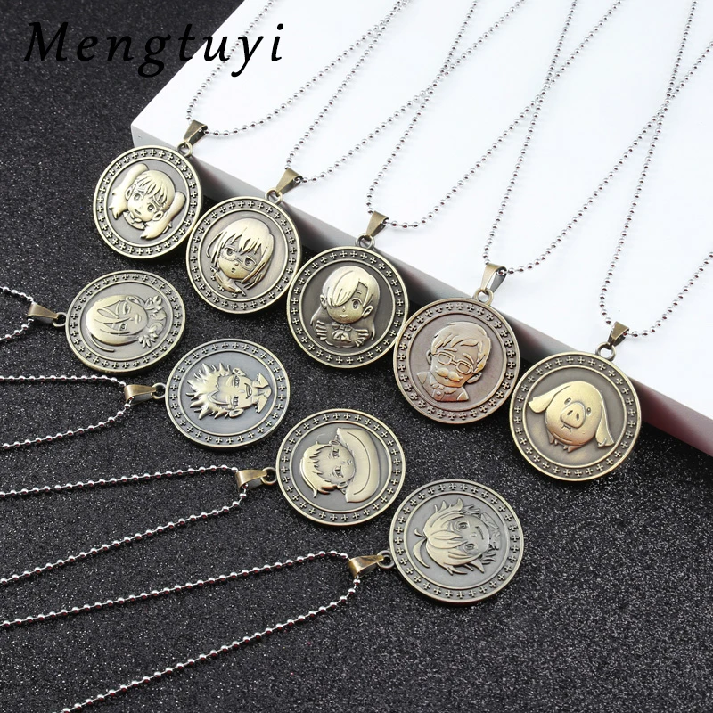 

Anime The Seven Deadly Sins Shield Necklaces Meliodas Ban King Zeldris Pendant Necklace For Men Choker Jewelry Accessories Gift