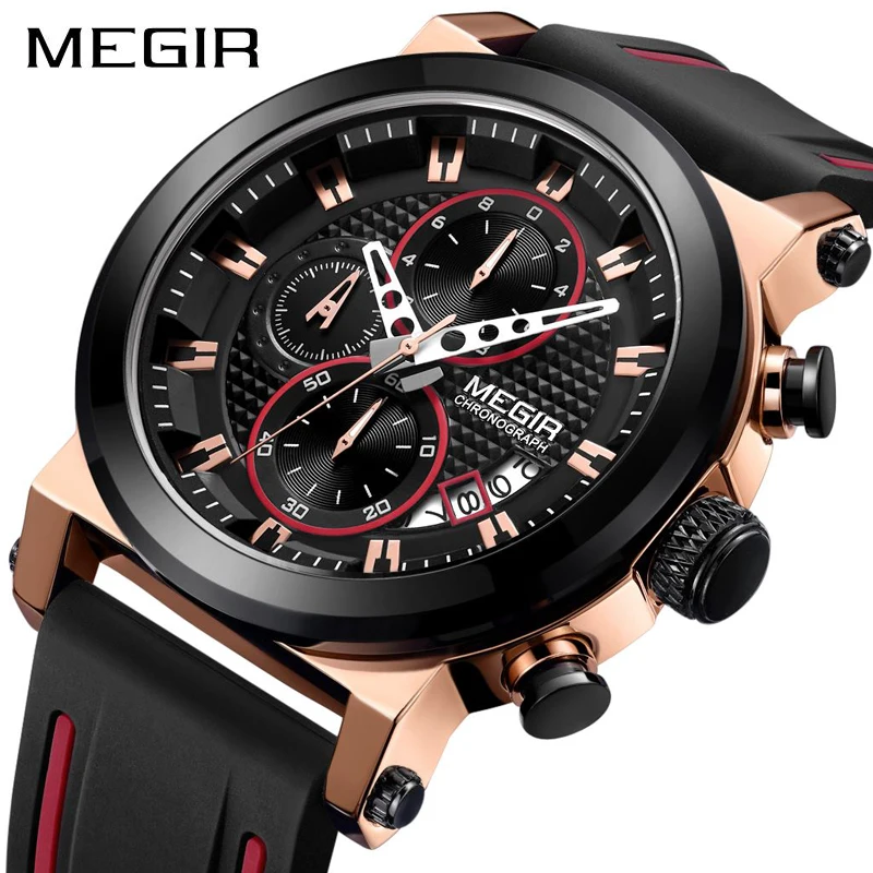 

MEGIR Brand Men's Watch Luxury Chronograph Watches Men Waterproof Date Sport Military Quartz Wristwatch Male Clock Montre Homme