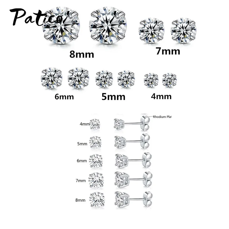 Корейский тренд 925 стерлинговый Серебряный пирсинг Стад Серьги для женские