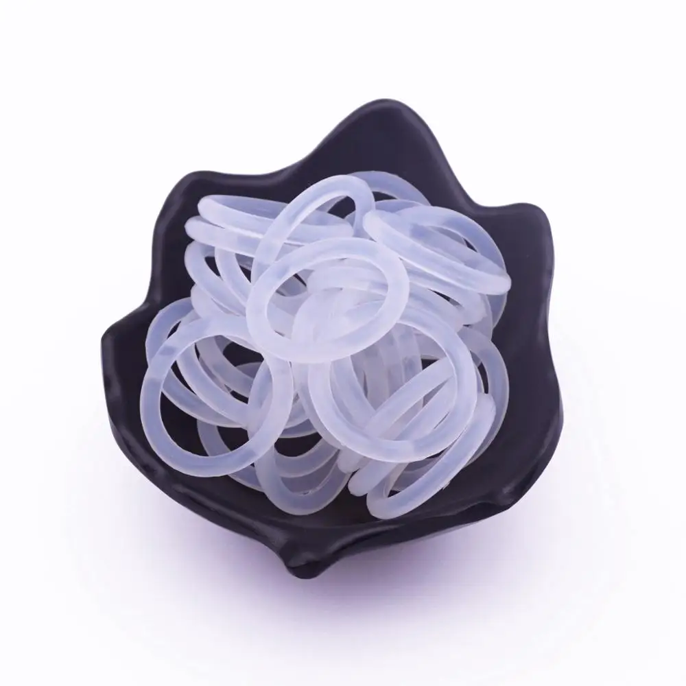 Sutoyuen 50pcs BPA Free Transparent Silicone Adapter O Rings Baby Dummy MAM Pacifier Chain Clips Adapter Holder O Rings Clear