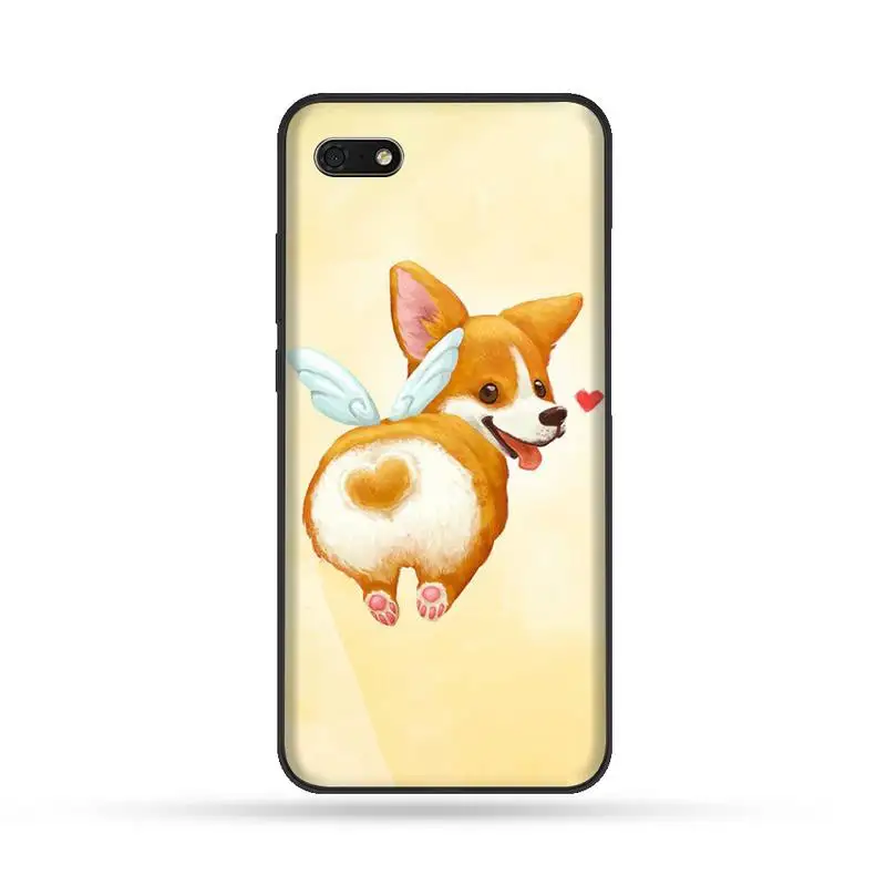 Милый мультяшный черный чехол из ТПУ с изображением корги собаки задницы Корпус
