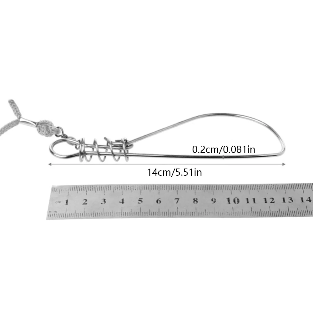 

5m Rope Orange Fish Buckle Stainless Steel Fish Buckle Lock Stainless Wire Fishing Accessories Fishing Supplies Buckle Tool