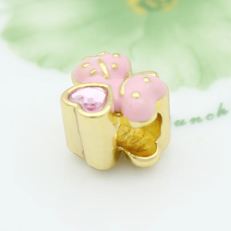 Бесплатная доставка розовый кристалл октября камень талисман лист клевер