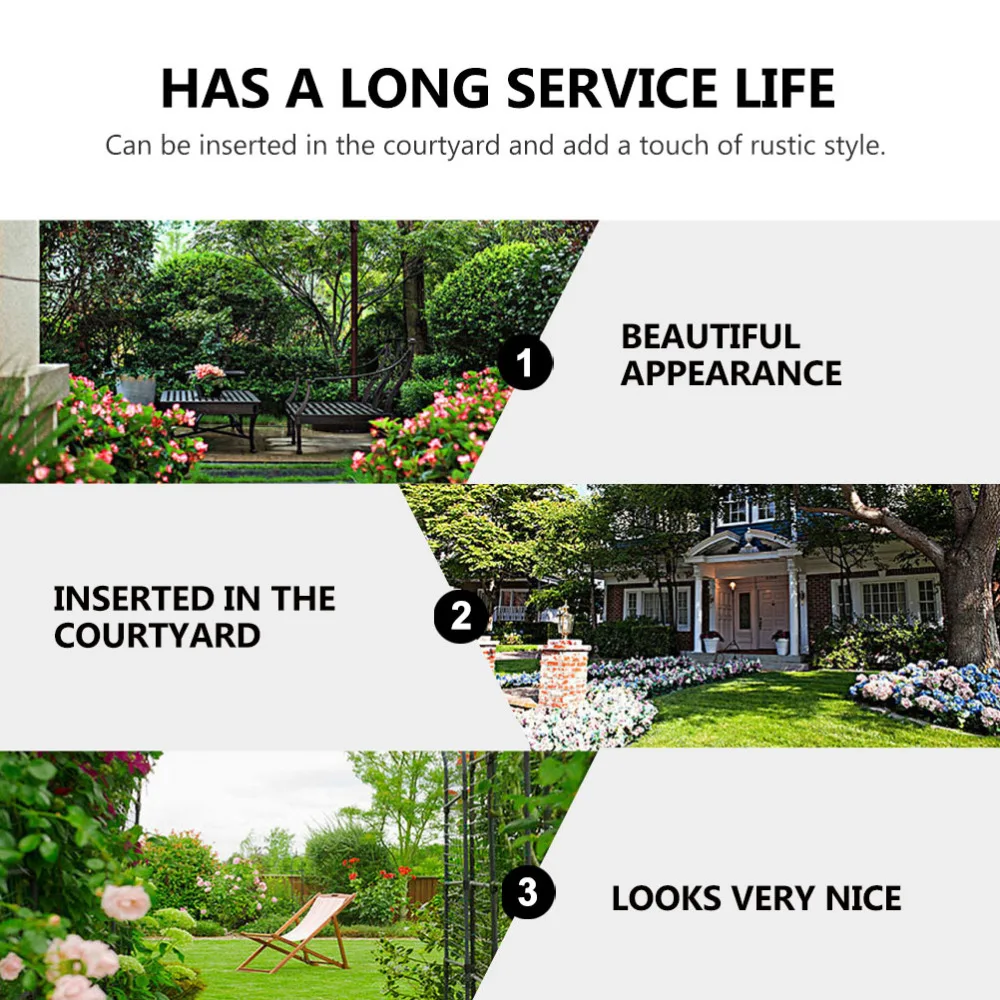 

3Pcs Practical Shepherd's Hooks Iron Garden Stakes Multifunctional Lawn Stakes