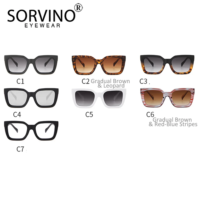 Женские солнцезащитные очки в стиле ретро Sorvino квадратные белого и черного