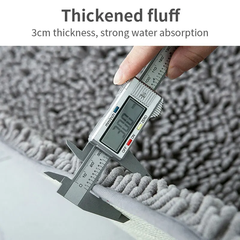 

Mat Shower Non-slip Pad Household Kitchen Toilet Bathroom Mat 2 Pcs/Set Thick Shaggy Chenille Bathroom Mat Set Water Absorbent