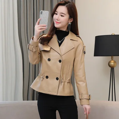 MESHARE  Women New Fashion Genuine Real Sheep Leather Jacket R45