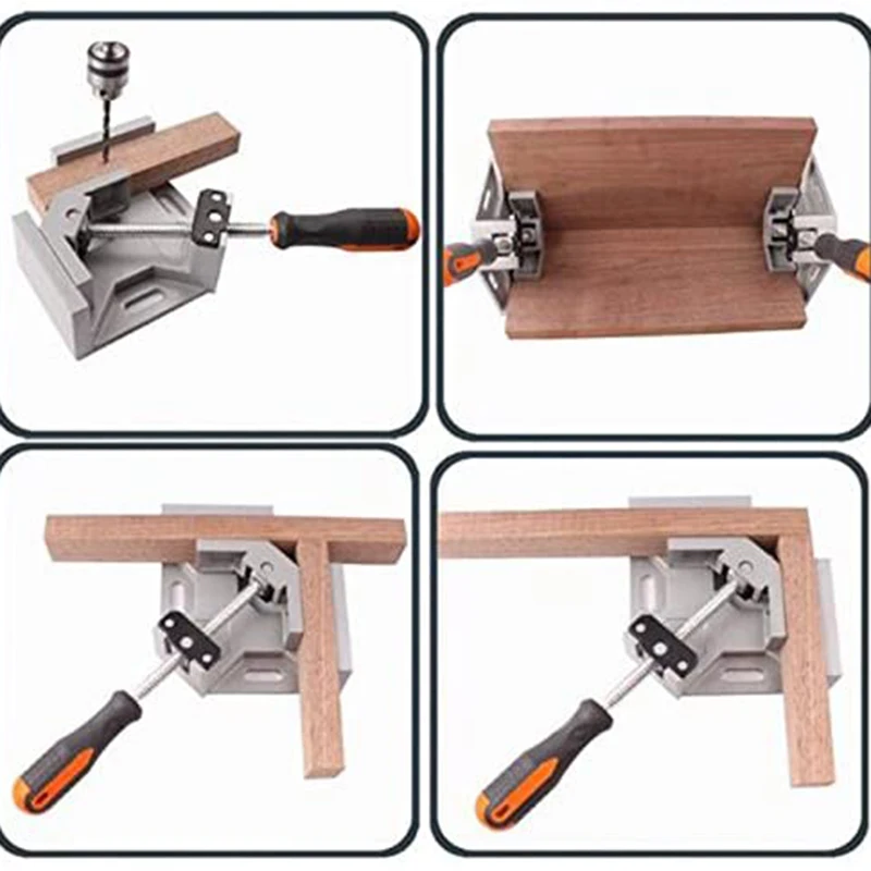 

2Pcs 90 degree Right Angle Clamp Single Handle Aluminum Alloy Corner Clamp, Adjustable Photo Frame Vise