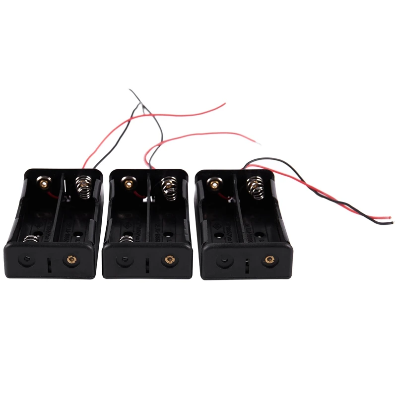 Черный пластиковый держатель для батарей 2 шт. чехол с проводом 4x18650 14 8 в и 3 черный