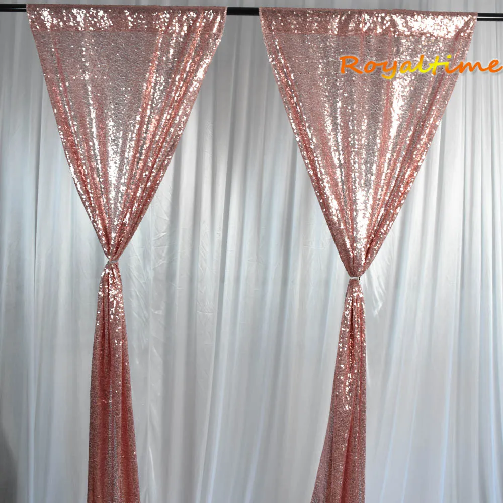 Royaltime 2 шт. 2x8 футов Розовое Золото Блестящий Фон занавеска Свадебная фотобудка