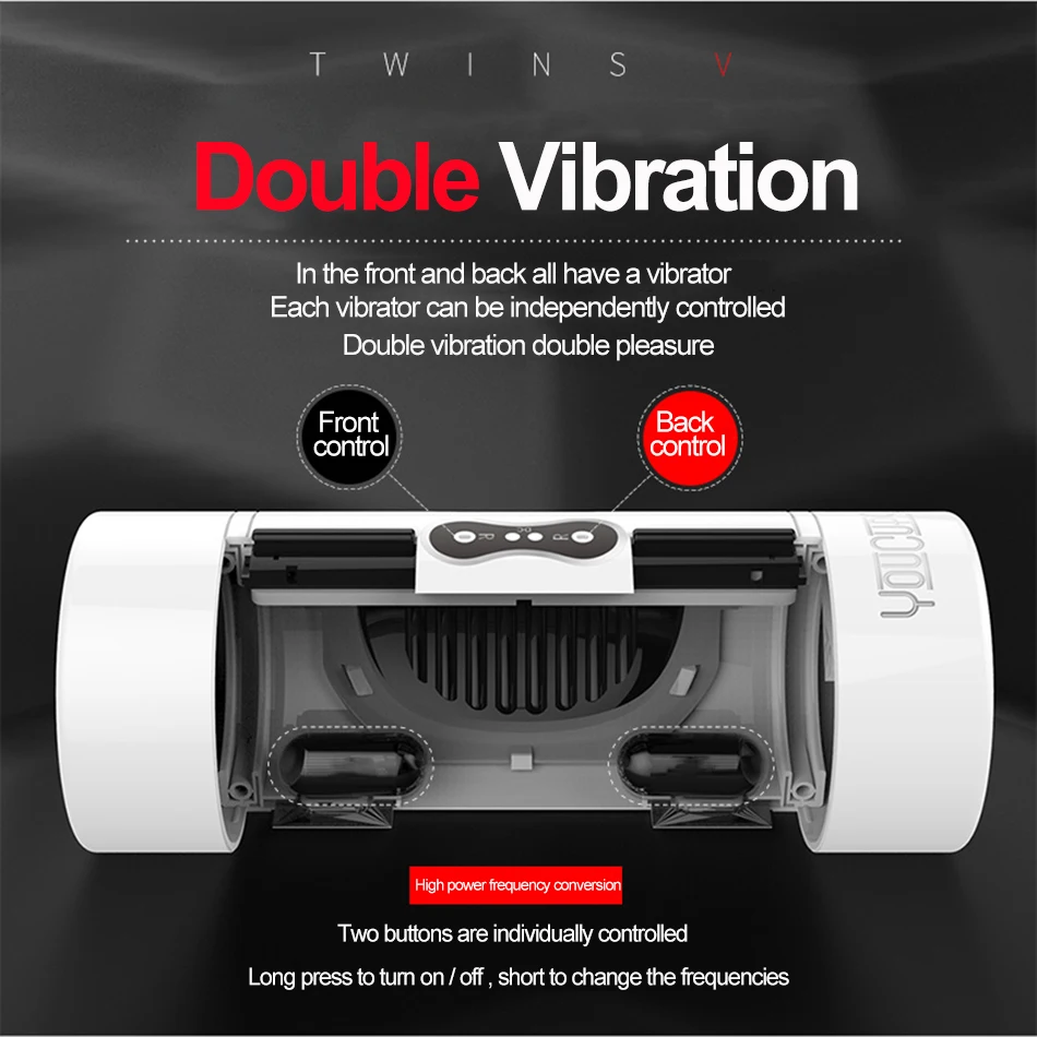 Электрический Вибрационный мастурбатор для мужчин с двойным отверстием