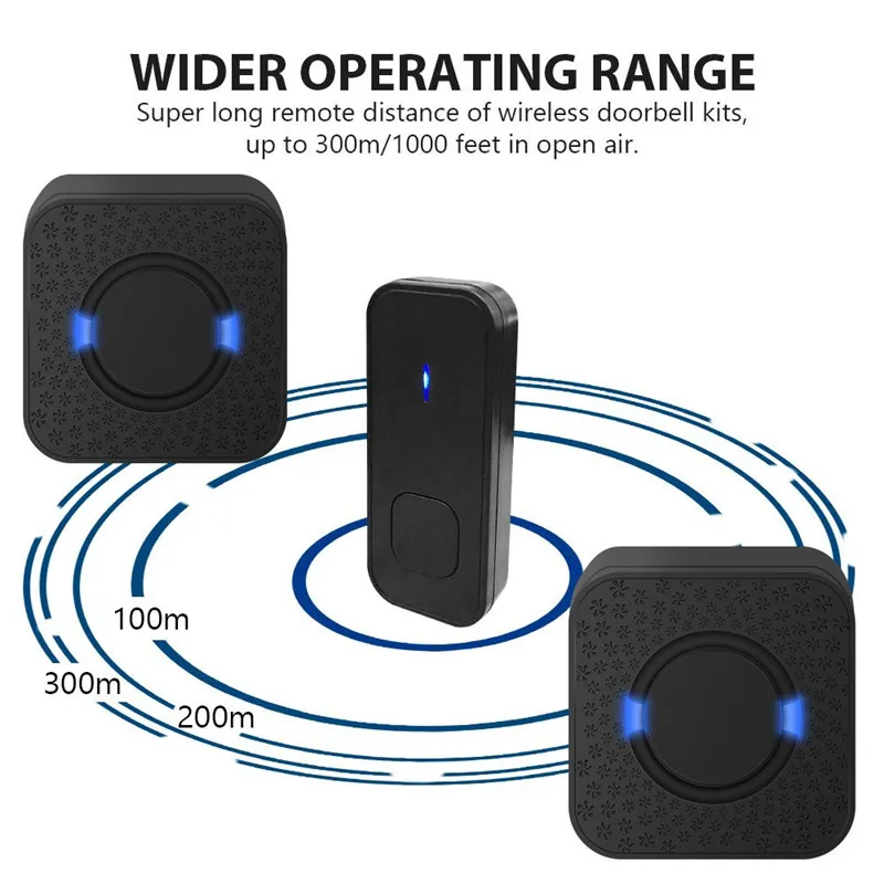 Беспроводной дверной звонок с 55 звуковыми сигналами водонепроницаемый