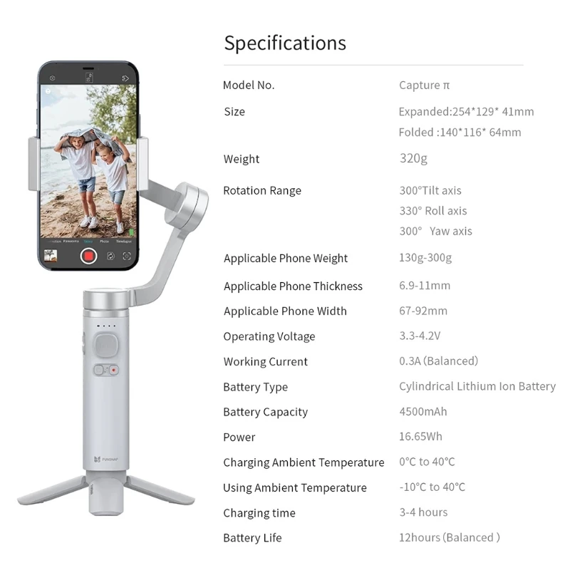 

3-Axis Gimbal Stabilizer for i-Phone 12 11 Pro,Smartphone Vlog Youtube Live Video Recording