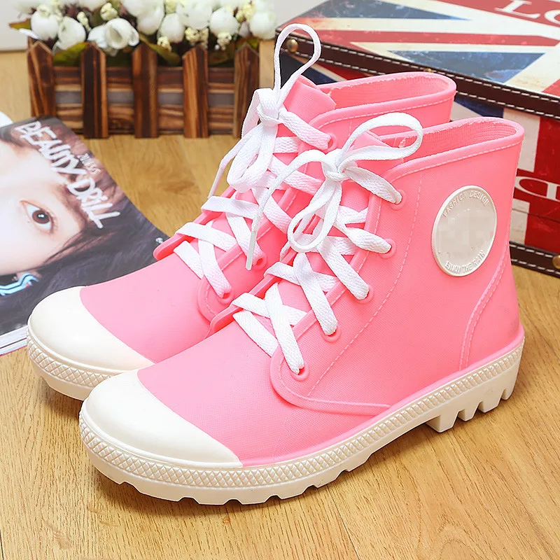

2021 New Fashion Color Multicolor Rain Boots Short Tube Four Seasons Non-slip Low-top Water Shoes Ladies Rubber Shoes