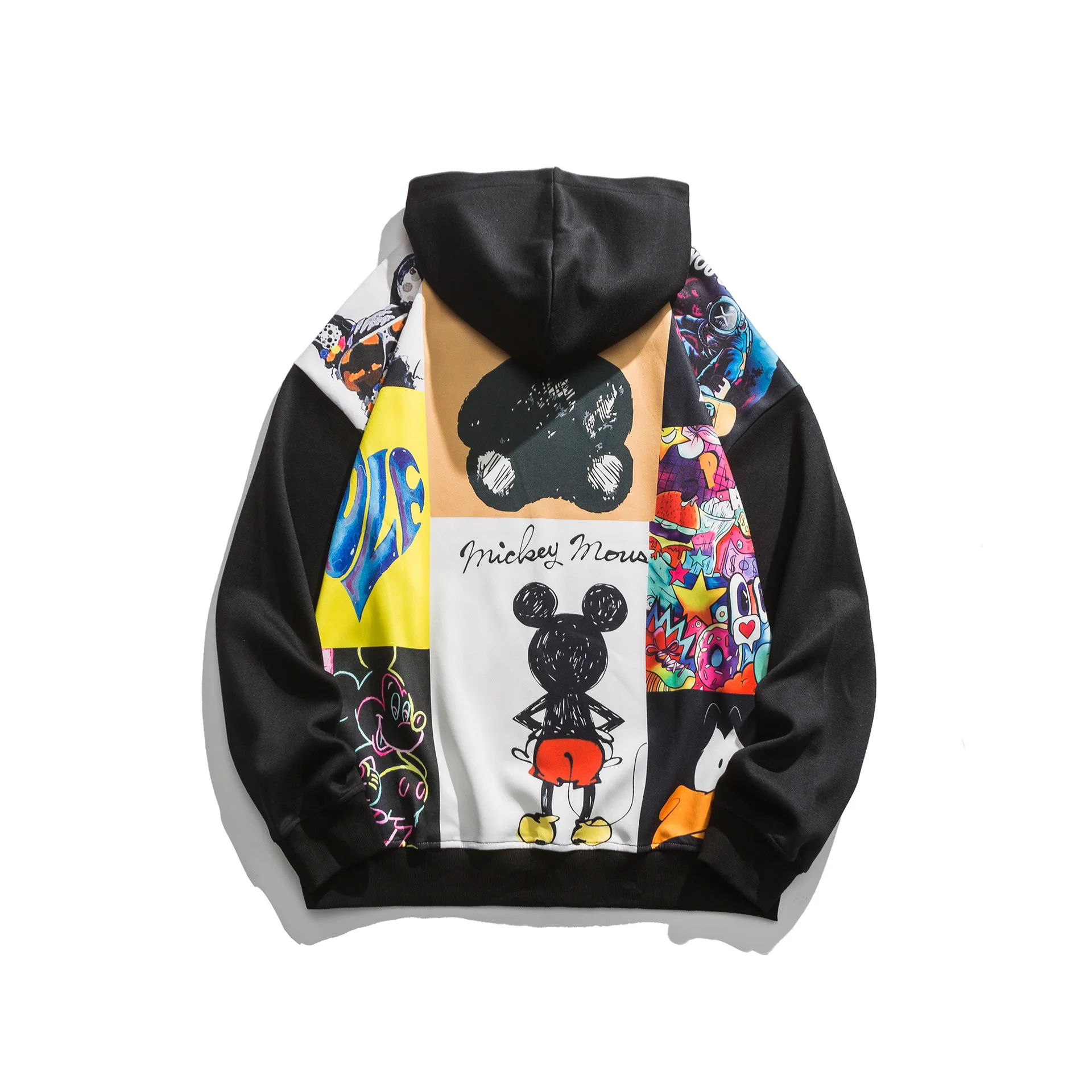 

SEVEYFAN Men's Fashion Cartoon Crocodile Smile Face Printed Hoodies Hip Hop Oversize Pullover Sweatshirts for Couples