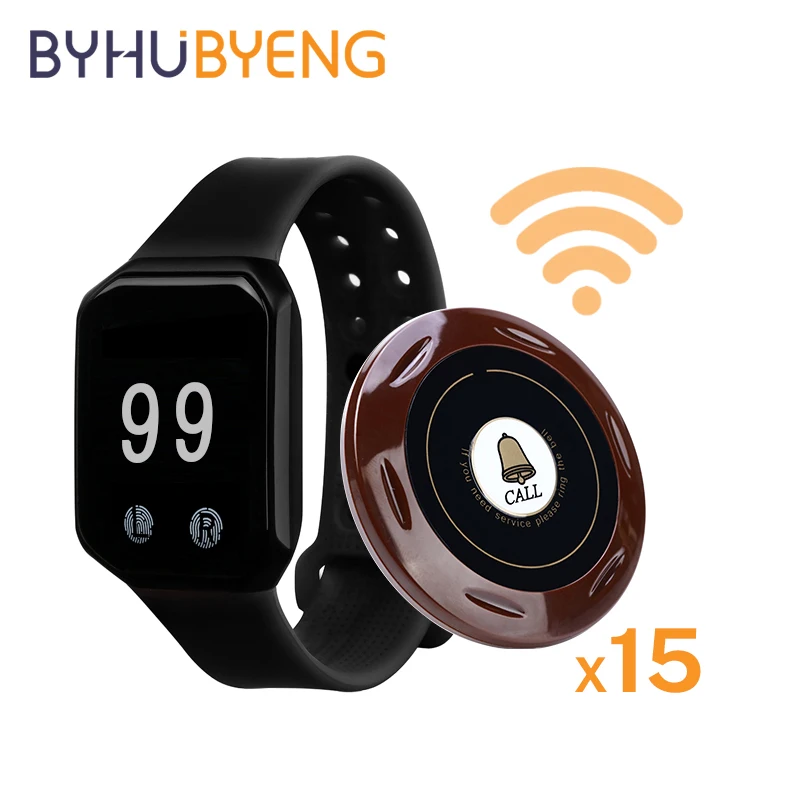 Система вызова официанта BYHUBYENG для ресторана беспроводной настольный звонок