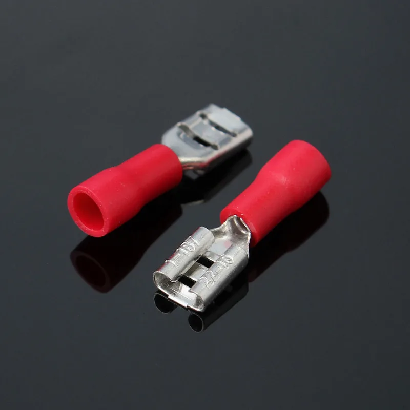 20/50/100PCS 4.8mm/10Amp Insulated Cable Connector Electrical Wire Assorted Crimp Spade Butt Ring Terminals Kit | Обустройство дома