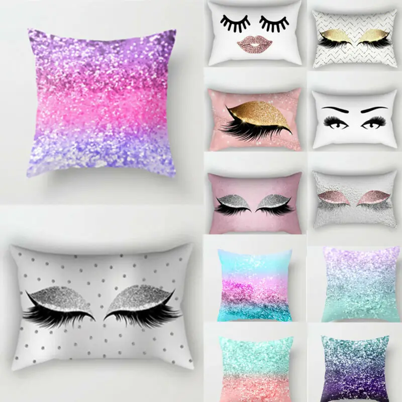 Блестящий Модный чехол для подушки с блестками наволочка принтом глаз