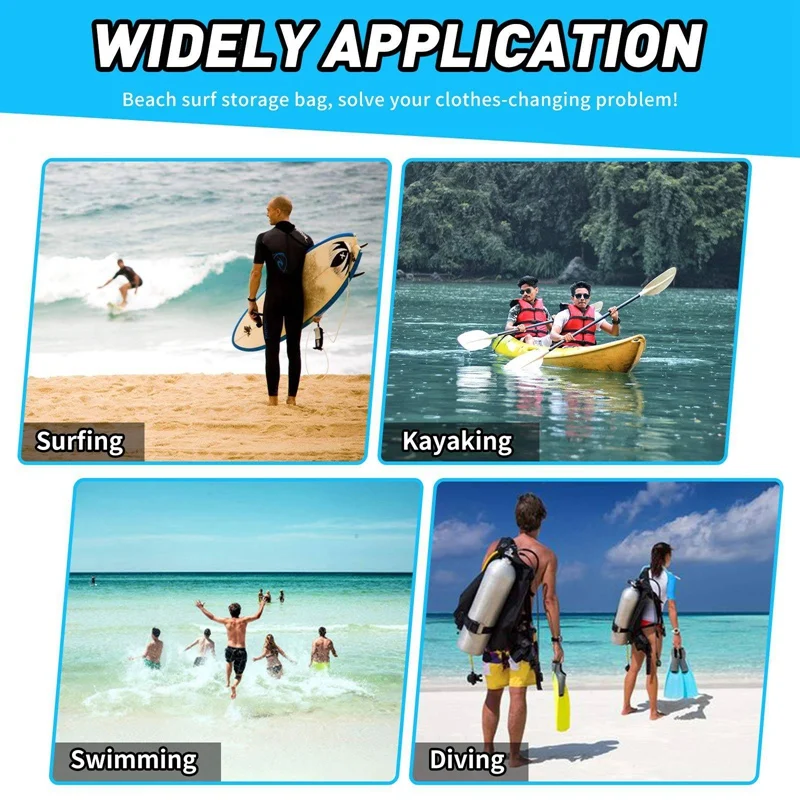 

130cm Changing Mat Protective Storage Waterproof Dry Bag for Surfers Swimming Polyester with Drawstring Beach Foldable