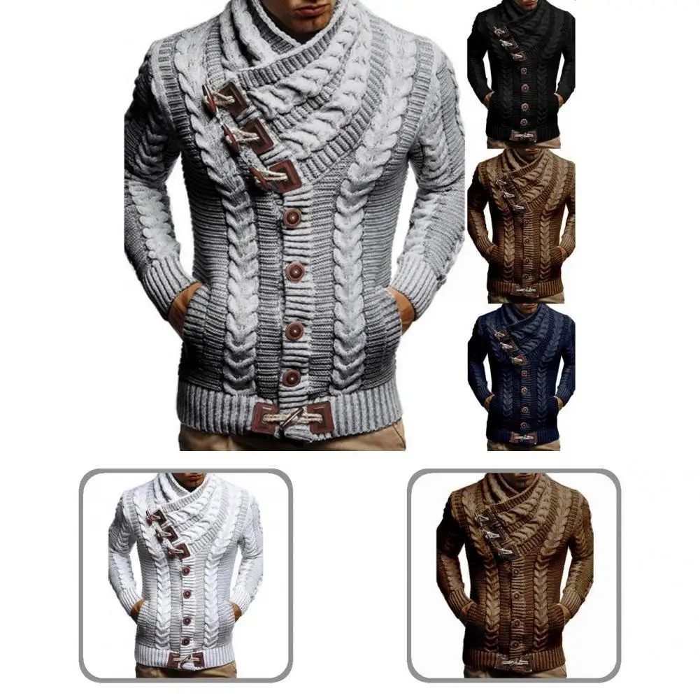 

Long Sleeve Trendy Skin-friendly Button Knitted Sweater Lightweight Cardigan Sweater Solid Color for Office
