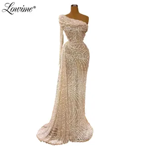 Вечернее платье на одно плечо, элегантное платье в Дубае, арабское платье для свадебной вечеринки, платье для выпускного вечера на Среднем Востоке, Robe De Soiree 2020 Couture