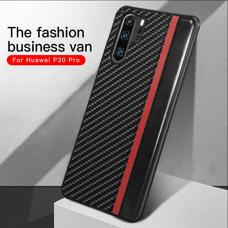 Роскошный чехол для телефона из искусственной кожи и углеродного волокна huawei Honor