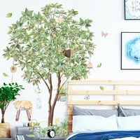 green plant tree wall stickers for living room bedroom wall decoration lazy afternoon time coffee shop posters art home decals