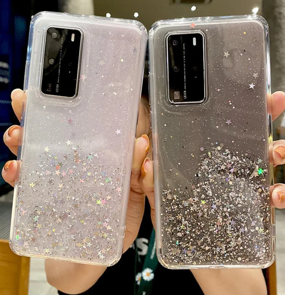 

Luxury Sequins Bling Glitter Phone Case For Huawei Honor V30 20 10 Pro Lite 9X 9A 9C 9S Y6 7 9Prime 8S Play3 Soft TPU Back Cover