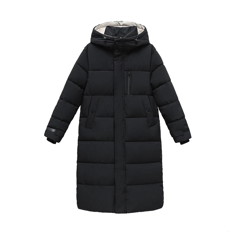 X-Long Winter New Women Thick Jacket Casual Hooded Cotton Padded Parkas For Female Solid Quilted Windbreaker Long Coat Outwear