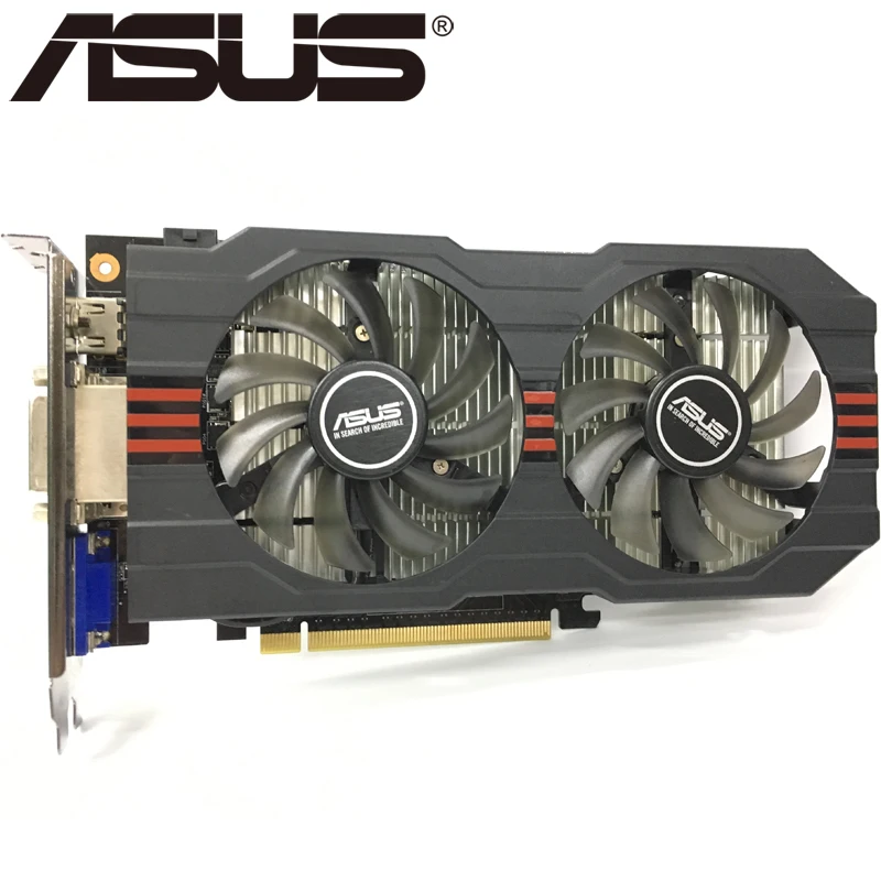 Видеокарта ASUS GTX 750 Ti 2 Гб 128 бит GDDR5 графические карты для nVIDIA Geforce 750Ti б/у VGA GTX750TI 1050