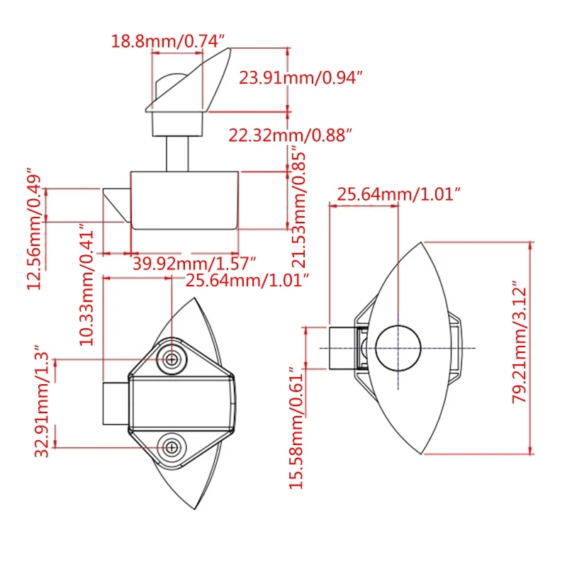 

Diameter 20mm Camper Car Half-moon Push Lock RV Caravan Drawer Latch Button Lock