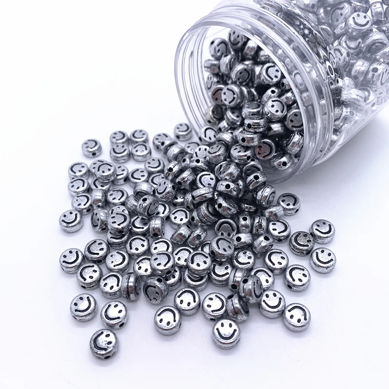 

Бусины-смайлики акриловые, овальной формы, 7x4 мм, 100 шт./лот, для изготовления ювелирных изделий, #10