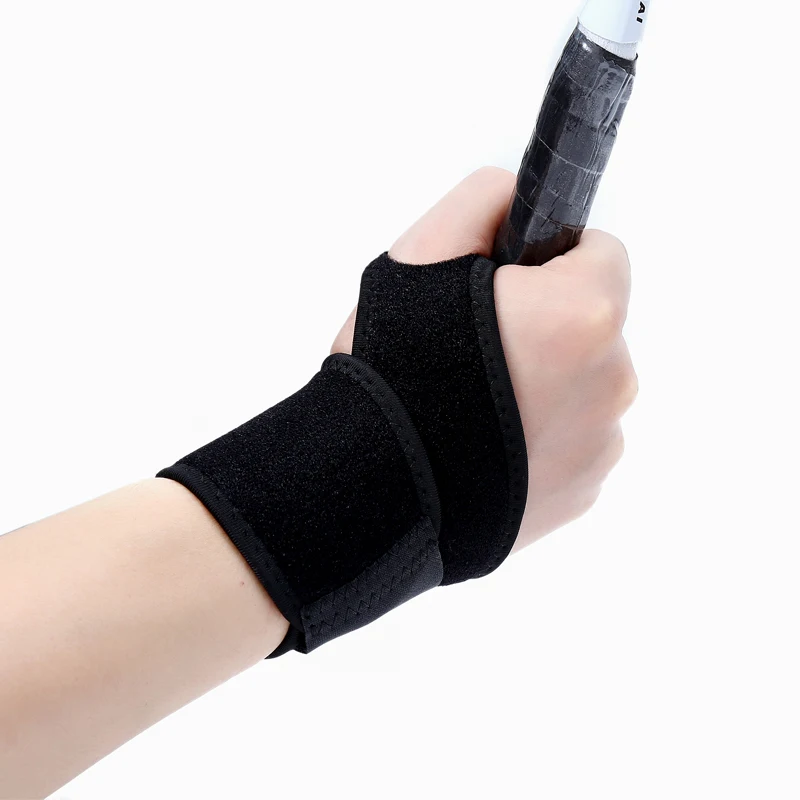 Черный Регулируемый наручный браслет с отверстием для большого пальца гантель