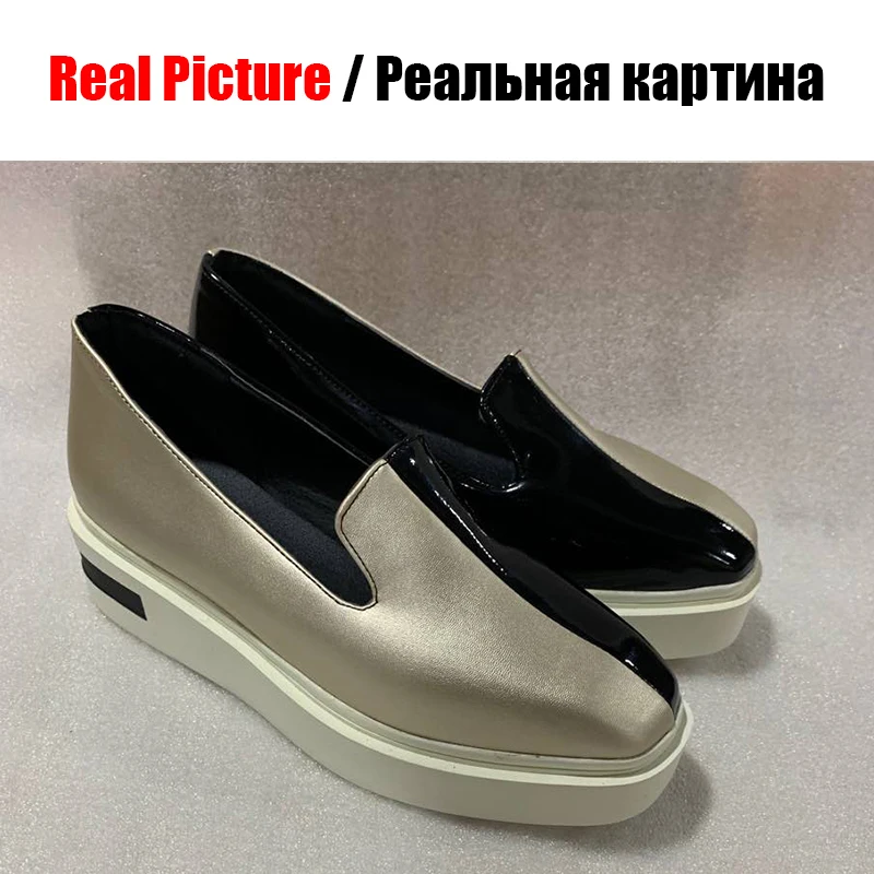 

SARAIRIS Brand New Mixed Colors Loafers Shallow Flat Platform Shoes Woman Casual Spring Autumn Flats Big Size 34-43