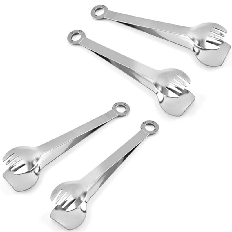 

6Pcs Ice Tongs Premium Sugar Tongs Stainless Steel Kitchen Tong Mini Food Bread Serving Tongs Clip Party Bar Accessories