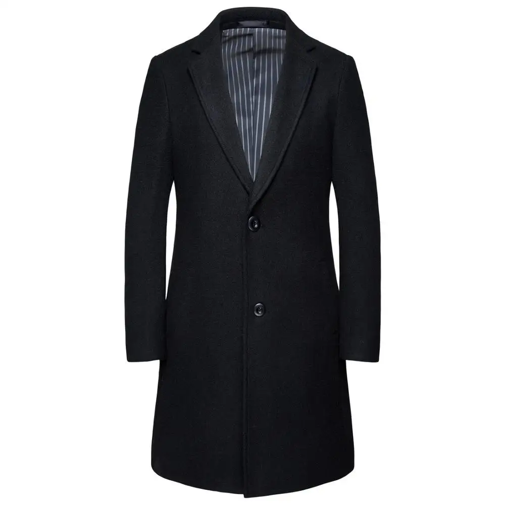 2019 мужское шерстяное пальто высокое качество роскошный Тренч зимнее длинное