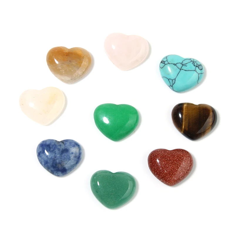 

5pcs Natural Stone 15x18mm Peach Shape Heart Flatback Setting Cabochon Spacer For DIY Jewelry Making Bracelet Accessories