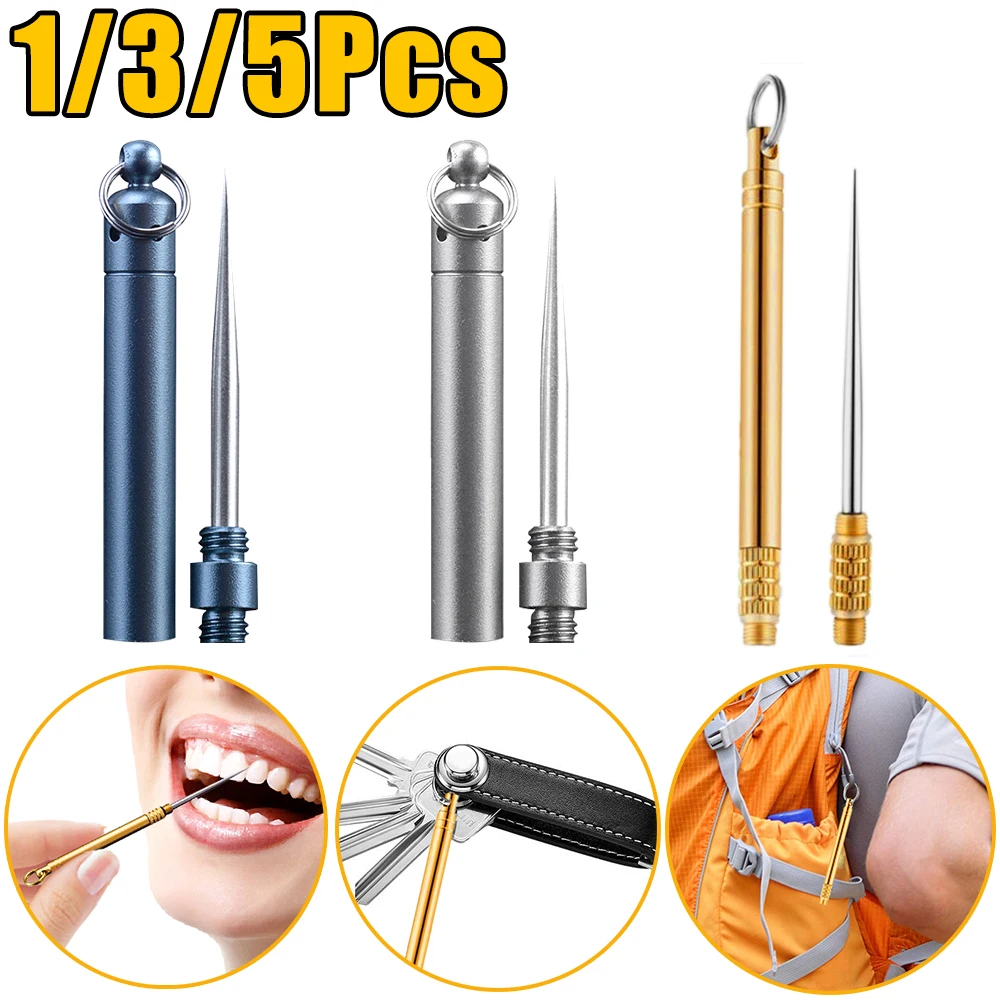 Титановая зубочистка для повседневного использования на открытом воздухе