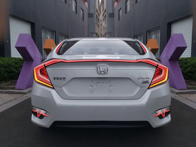 Светодиодный задний фонарь подходит для Honda Civic 10th 2016 2017 2018 красные дымчатые лампы