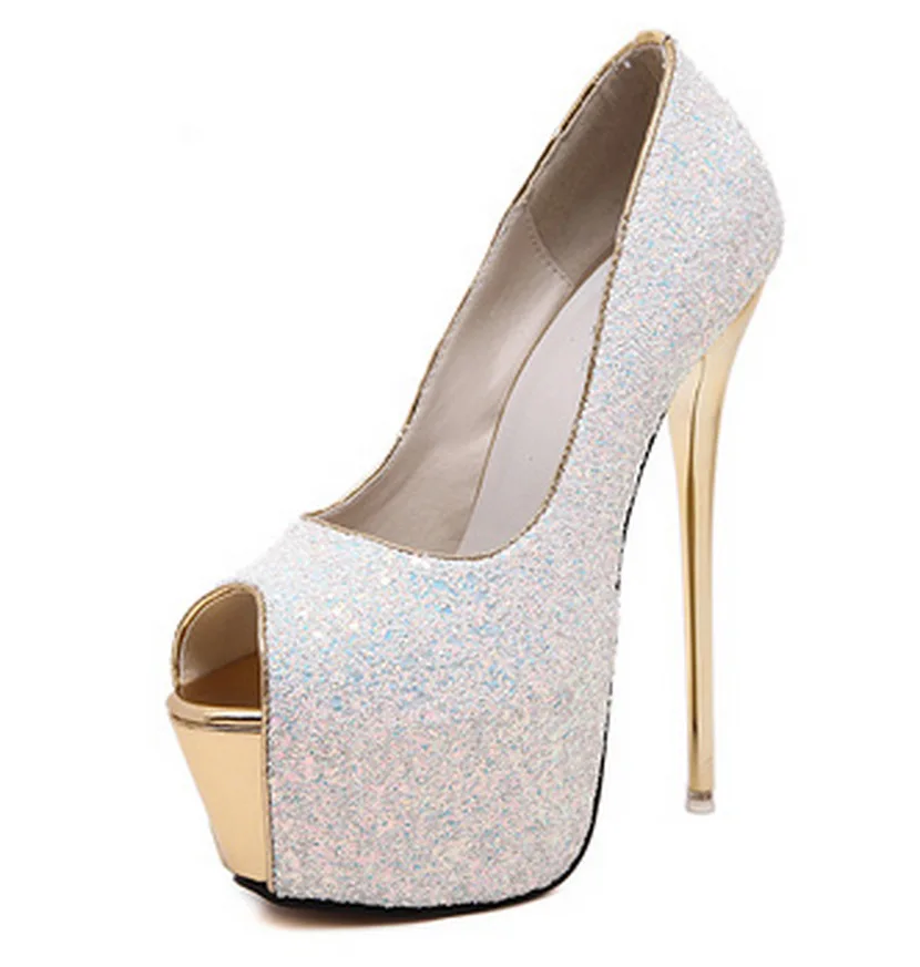 Женская обувь на высоком каблуке с открытым носком водонепроницаемая платформе