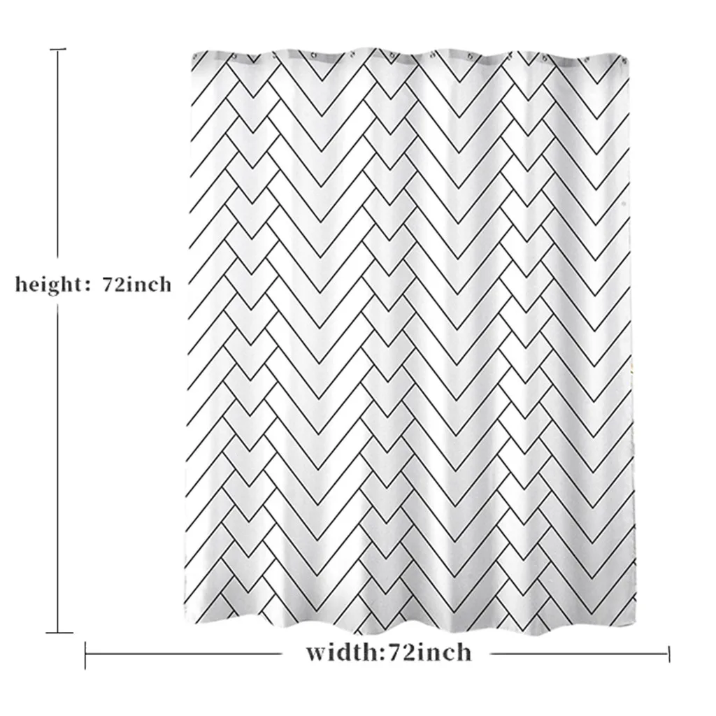 Качественная занавеска для душа в белую полоску водоотталкивающая устойчивая к