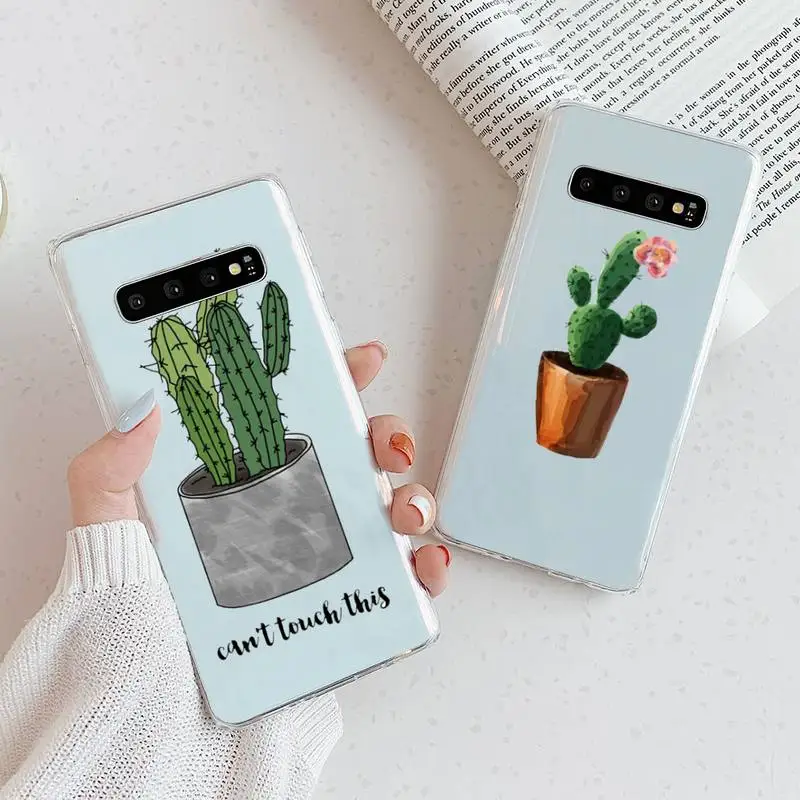 

Cactus cartoon cute funny Phone Case Transparent For Samsung Galaxy A S 8 9 10 12 20 21 40 50 52 51 70 71 2019 fe 5g ultra plus