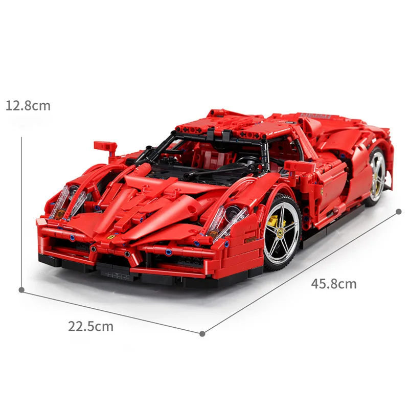 

High-Tech RC Red And Green Ferraried Enzo Bricks MOC Super Sport Car Building Blocks Creative Speed Champion Toys for Kids Gifts
