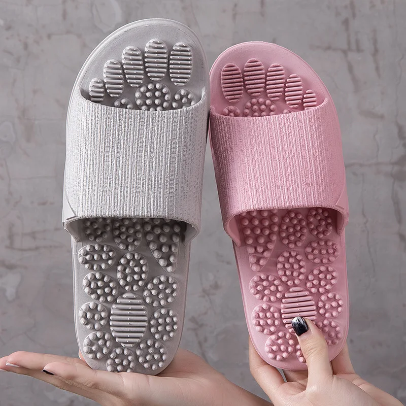 

Massage Slippers Indoor Non-slip Slippers Unisex Solid Soft Bottom Couple Slippers Home Sandals Men Massage Point